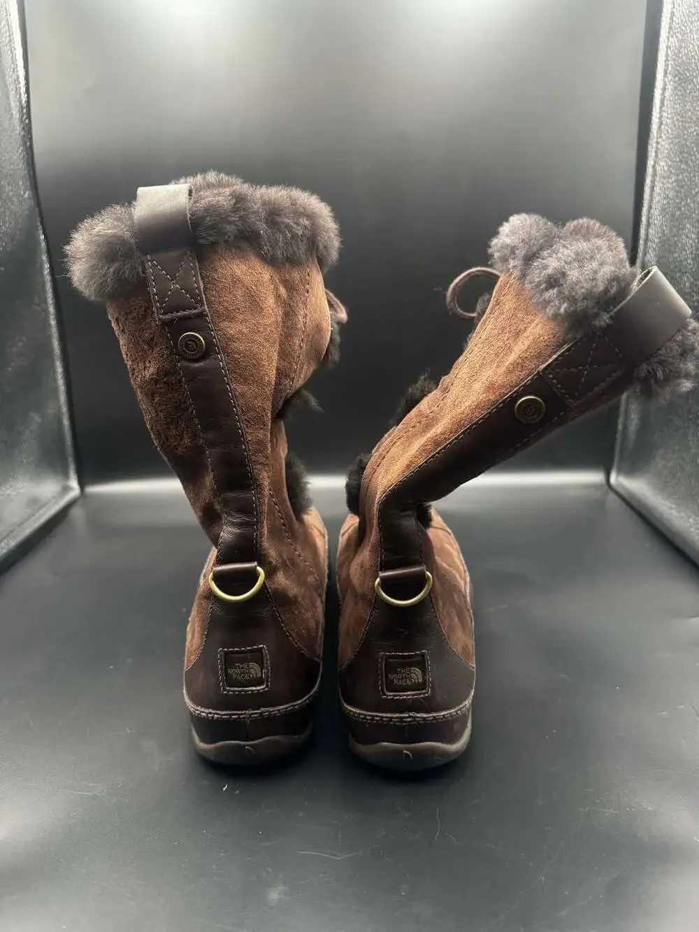 The North Face Women's Brown Suede Fur-Lined Lace-Up Winter Boots Size 10